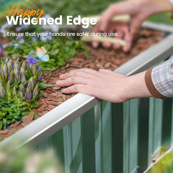 KING BIRD Raised Garden Bed 68" x 36" x 12" Galvanized Steel Metal Outdoor - Image 4