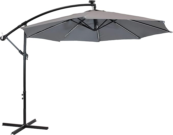 Sunnydaze 10' Solar Offset Patio Umbrella - Image 10