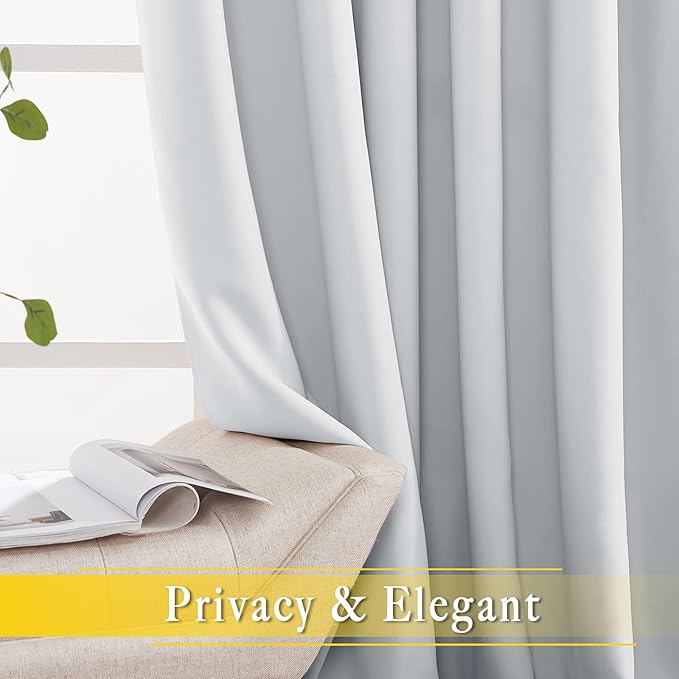 NICETOWN Greyish White Sliding Door Curtain 118 inch Length, Grommet Room - Image 6