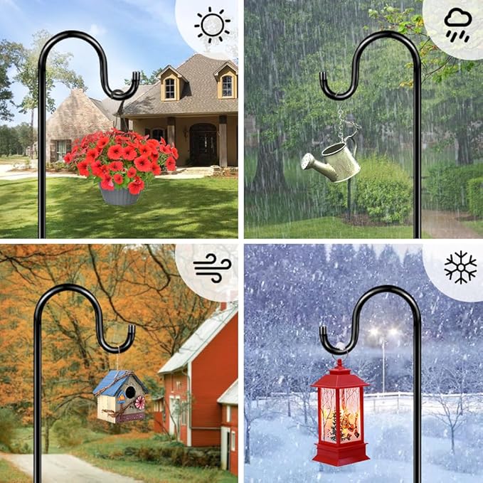 84" Shepherds Hooks for Outdoor, Heavy Duty Bird Feeder Pole - Image 6