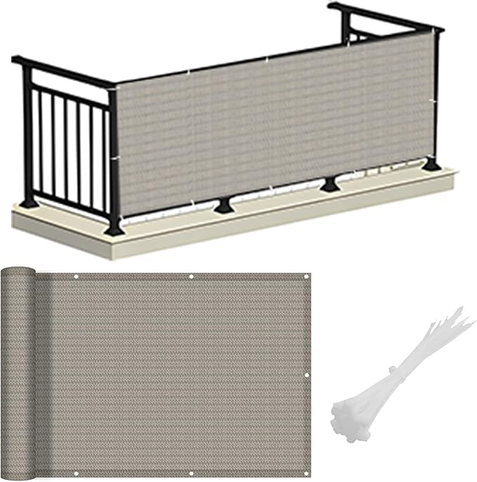 LOVE STORY Balcony Privacy Screen, 3.3'x19.7' Deck Shield Screen Fence Cover by LOVESTORY