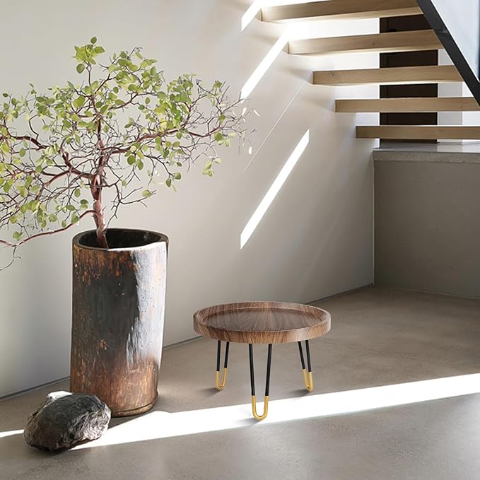 Plant Stand Indoor Outdoor, Mid Century Style Walnut Wood Color Plant Stand - Image 7