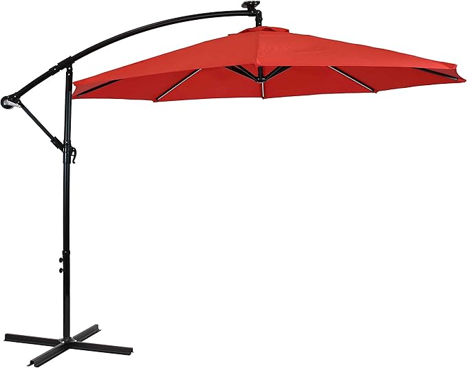 Sunnydaze 10' Solar Offset Patio Umbrella - Image 10