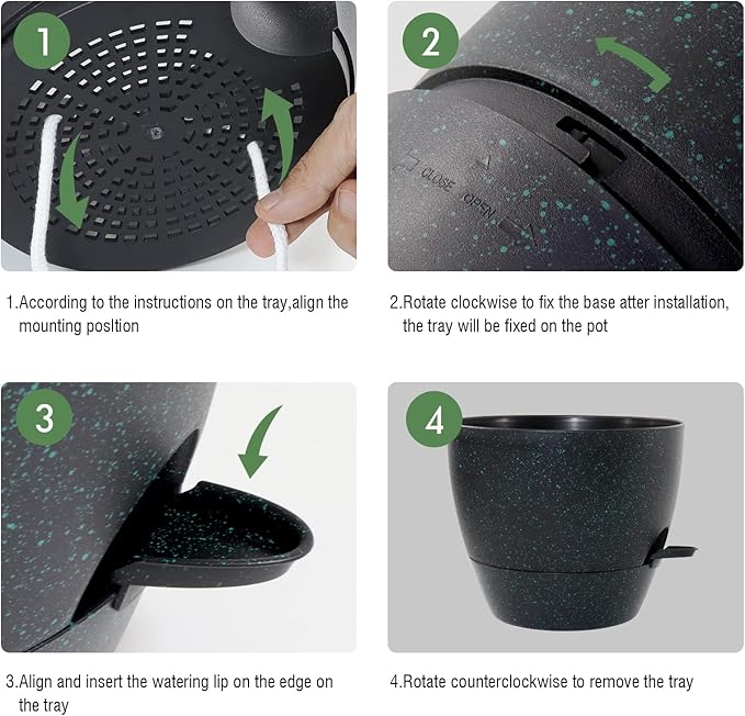 10 Inch Self Watering Hanging Pots, 2 Pack Hanging Planters - Image 4