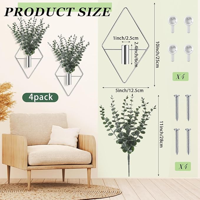 Jexine 4 Pcs Hanging Planters - Image 2