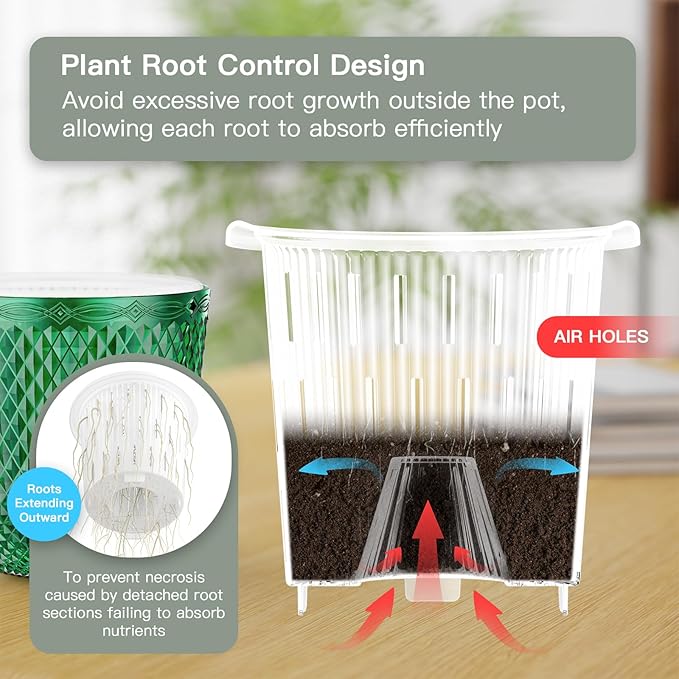 QCQHDU 2 Pack Self Watering Pots, 5.7 Inch Flower Pots - Image 5
