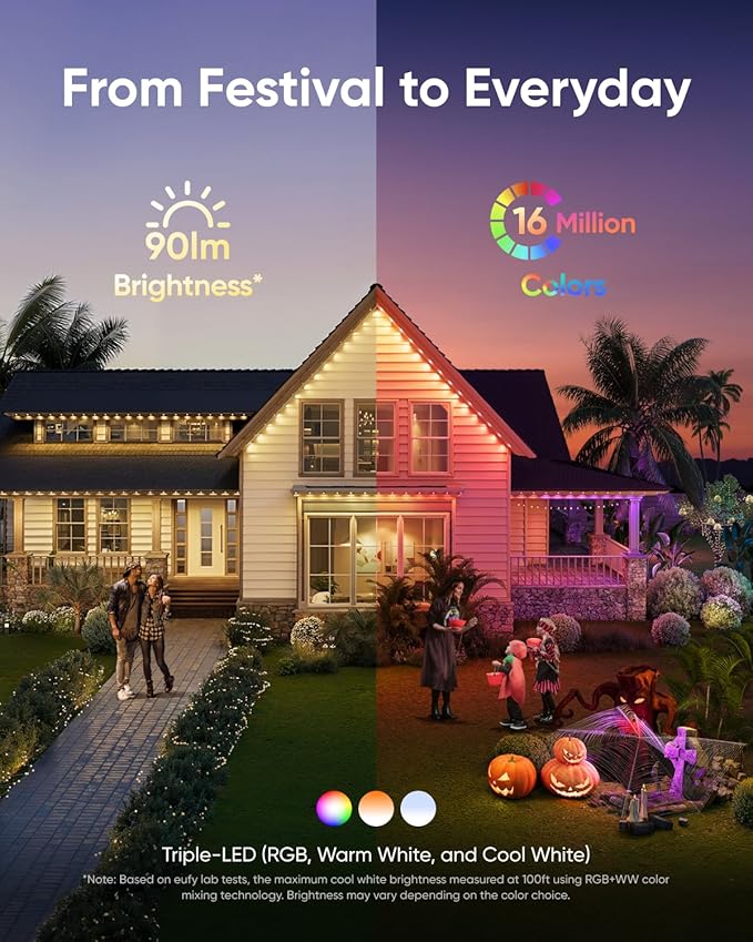 eufy Permanent Outdoor Lights E22, 50ft - Image 2