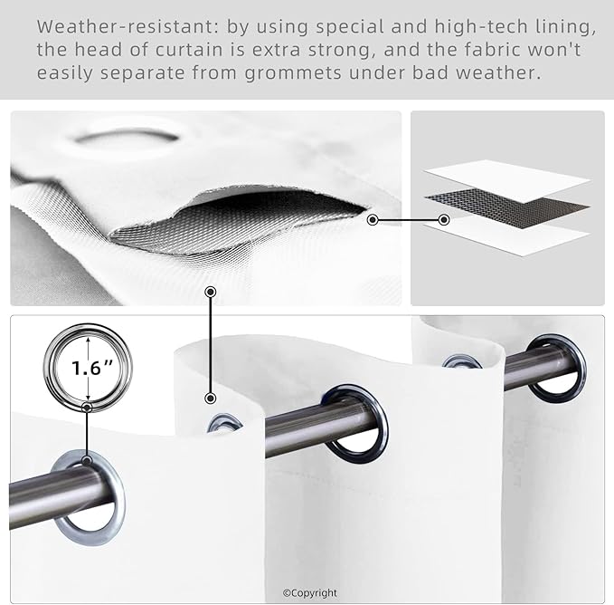 Outdoor Indoor Curtains W84 x L108 - Image 3