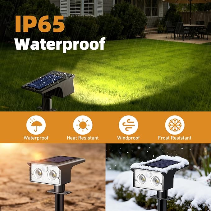 btfarm Solar Spot Lights Outdoor Waterproof, 8 Pack/3 Modes Motion Sensor Lights - Image 4
