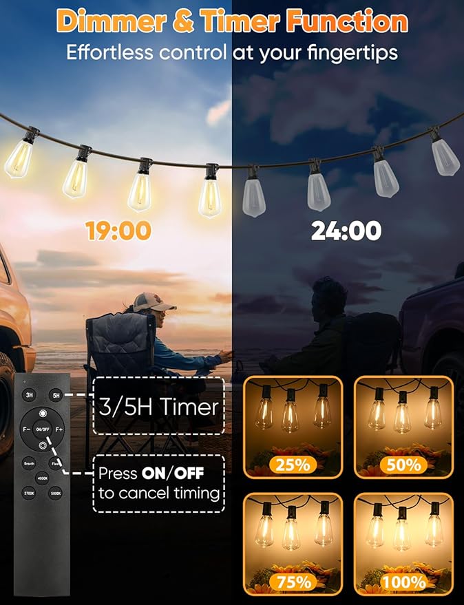 Brightever 200FT Outdoor String Lights - Image 4