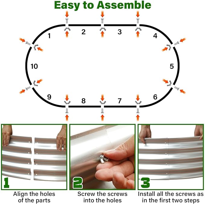 Galvanized Raised Garden Bed for Outdoor: 4X2X1ft Durable Metal Vegetable Plant - Image 3