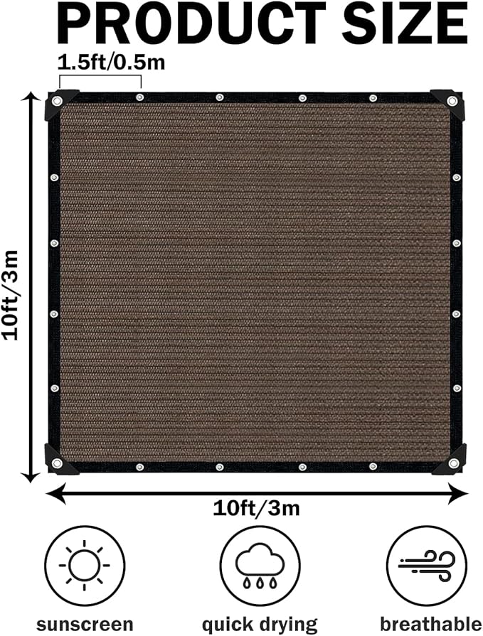 Mocha Sun Shade Cloth, Pergola Shade Cover - Image 2