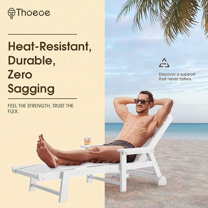 Patio Chaise Lounge Chair Set of 4, Oversized Lounge Chair Outdoor - Image 4