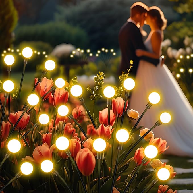 Solar Garden Lights Outdoor, 2 Pack 16LED Waterproof Solar Powered Lights - Image 3