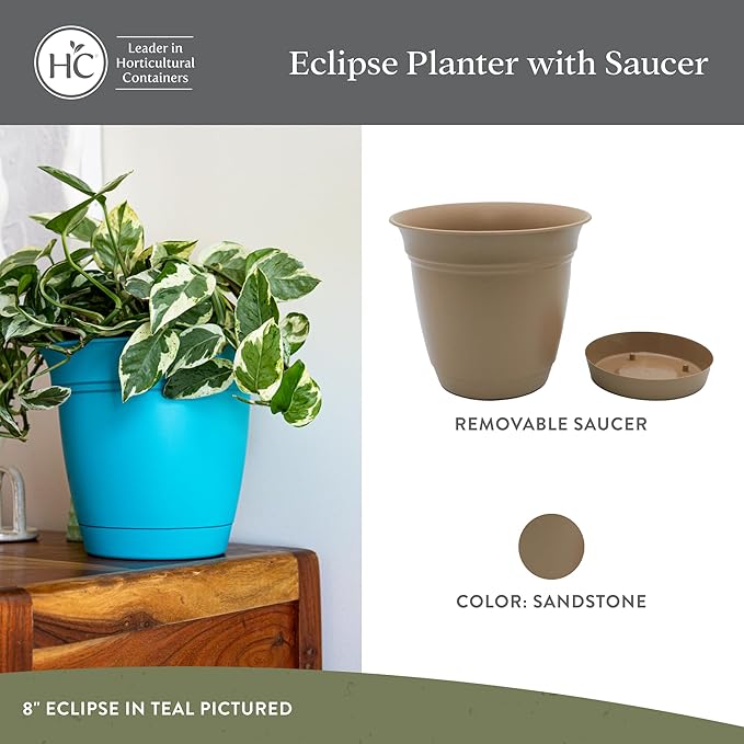 The HC Companies 10 Inch Eclipse Round Planter Pots - Image 2