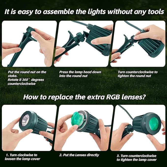 Spotlight Outdoor – 120V Plug-in, 2700K Warm White LED Landscape Spot Lights - Image 9