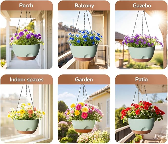 12 Inch Hanging Baskets for Plants Outdoor, Hanging Planters for Indoor Outdoor - Image 6
