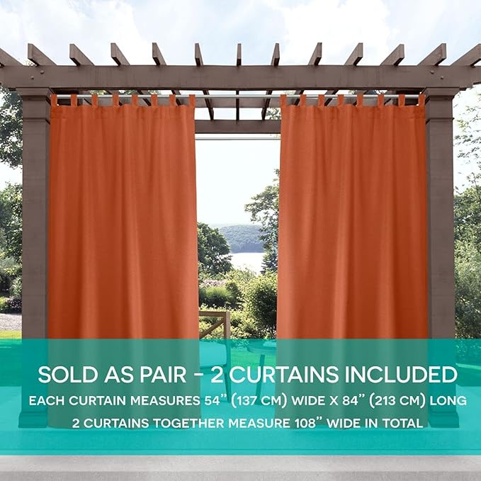 Exclusive Home Cabana Solid Indoor/Outdoor Light Filtering Hook-and-Loop Tab - Image 2