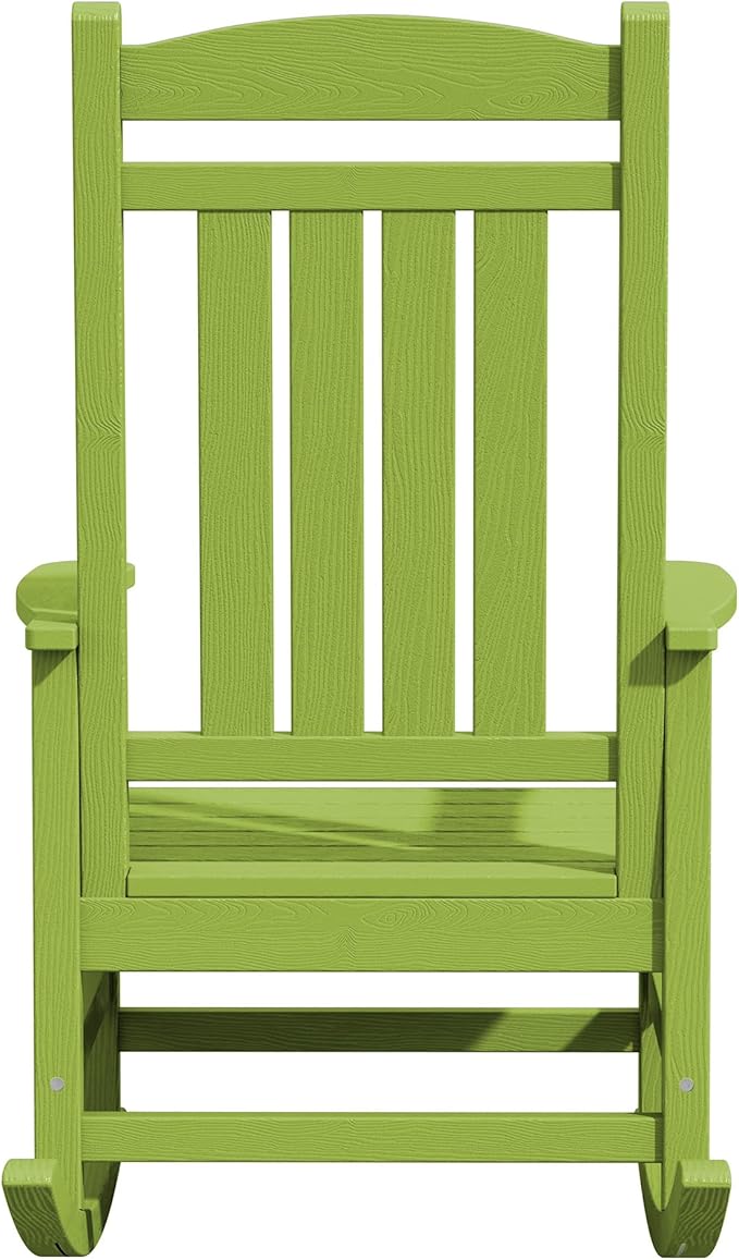 KINGYES HDPE Outdoor Rocking Chair Set of 4, All-Weather Poly Patio Rocking - Image 11