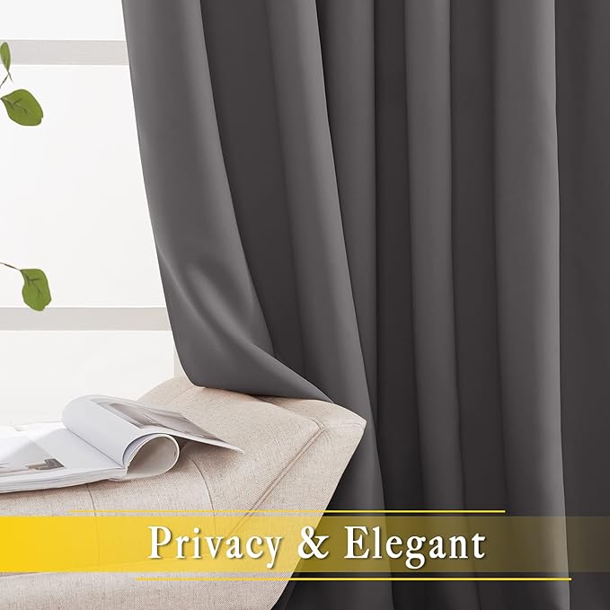 NICETOWN Blackout Sliding Glass Door Curtain 90 inches Long, Grommet Thermal - Image 6