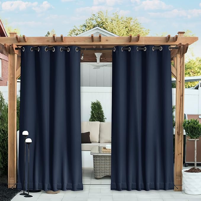 NICETOWN 2 Panels Fixed Outdoor Curtains by NICETOWN