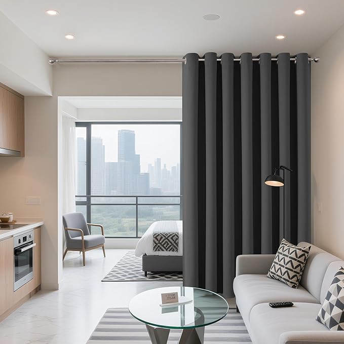 Joydeco Blackout Patio Sliding Door Curtains 96 Inches Long, Grommet Privacy - Image 2