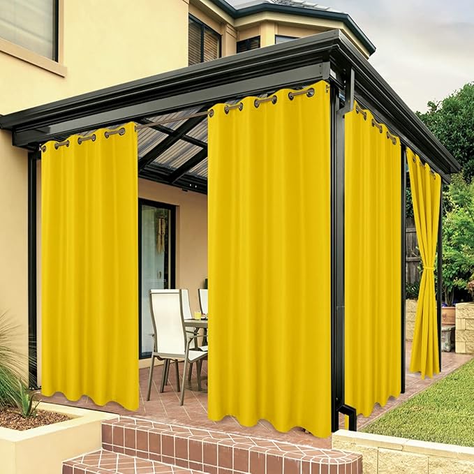 BONZER Outdoor Curtains for Patio Waterproof Thick Privacy Grommet Light by Bonzer