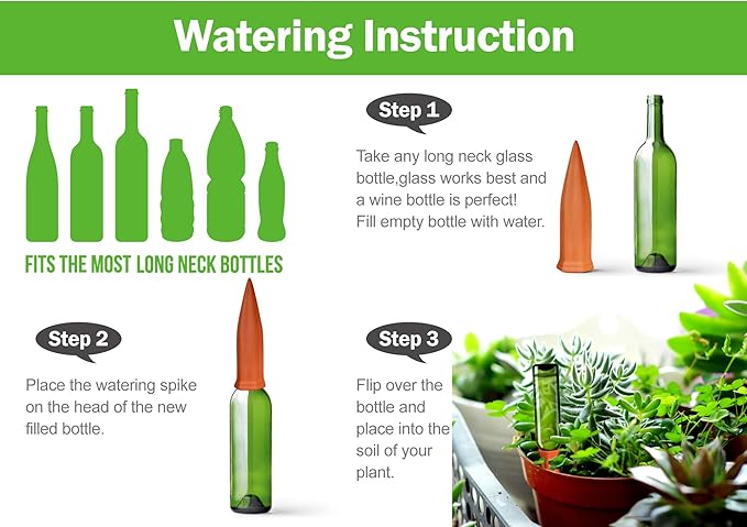 Automatic Plant Waterer Terracotta Self Watering Spikes Drippers Irrigation - Image 7
