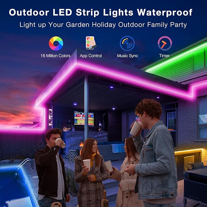 Outdoor LED Strip Lights Waterproof 200ft, IP67 Waterproof LED Light Strips - Image 2