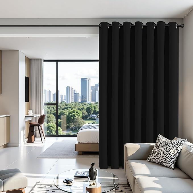 Joydeco Blackout Patio Sliding Door Curtains 96 Inches Long, Grommet Privacy - Image 3