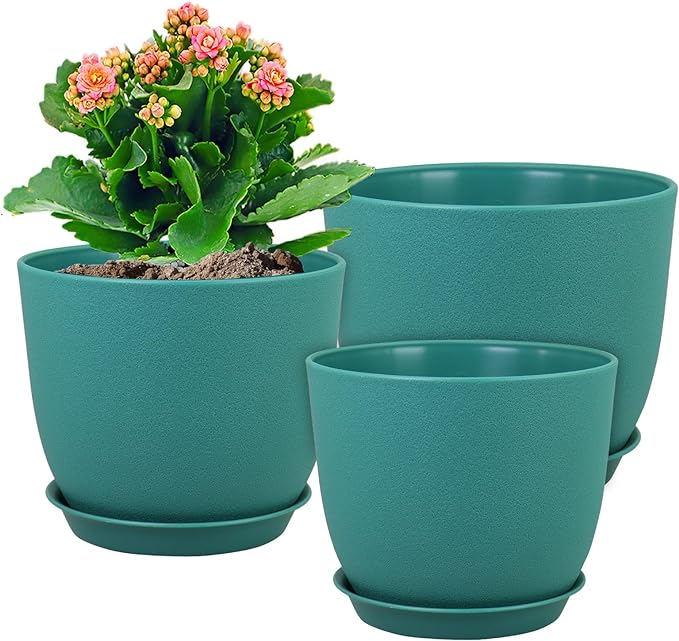 Flower Pots 10/9/8 inch, Plant Pots by WSMKSZ
