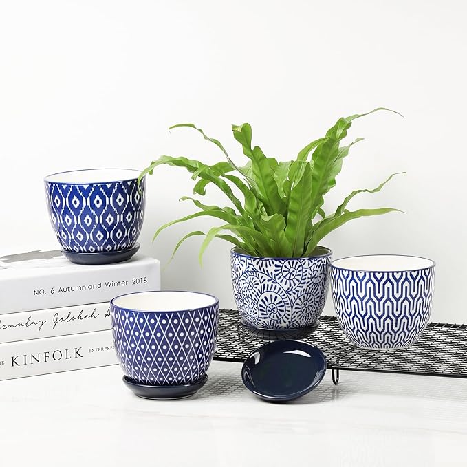 Selamica Ceramic Succulent Pots, 4.6 Inch Small Plant Pots - Image 7