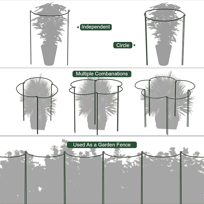FEED GARDEN 6 Pack Plant Support Stakes, Peony Cages and Supports, Metal Garden - Image 6