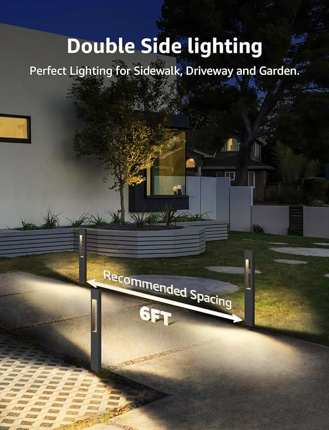 SUNVIE Low Voltage Landscape Lights 3W LED Pathway Lights Wired Aluminum - Image 4