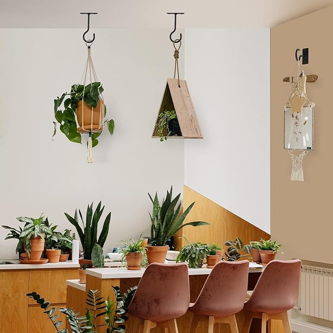 Plant Hooks 6in 30Pack Hanging Plant Bracket Metal Plant Hanger Black - Image 2