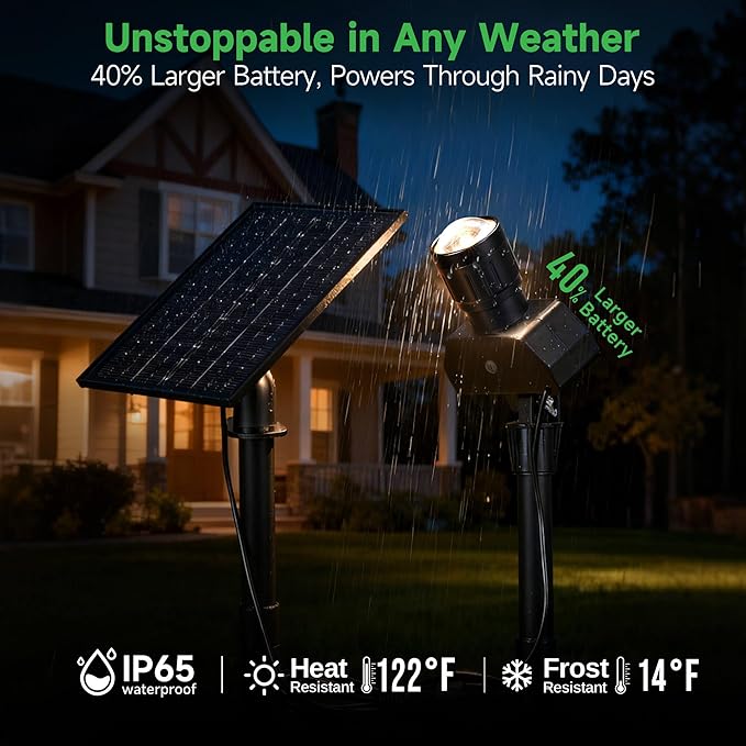 Outdoor Solar Spotlight, Adjustable Angle Landscape Spotlight Waterproof - Image 5