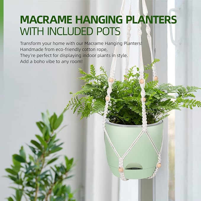 2-Pack 5.7-Inch Self-Watering Hanging Planters - Image 6