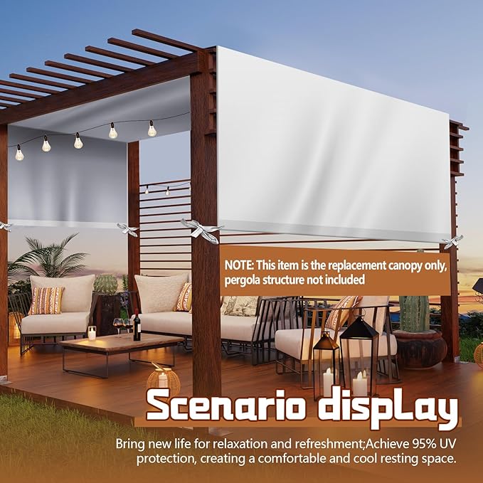 Universal Pergola Replacement Canopy Outdoor Canopy Shade Cover Waterproof - Image 7