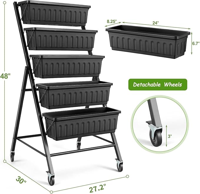 SEJOV 4FT Vertical Raised Garden Bed, 5-Tier Vertical Garden Planter - Image 8