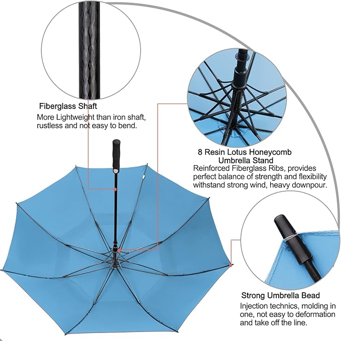 G4Free 47/54/62/68/72 Inch Automatic Open Golf Umbrella Oversize Extra Large - Image 6