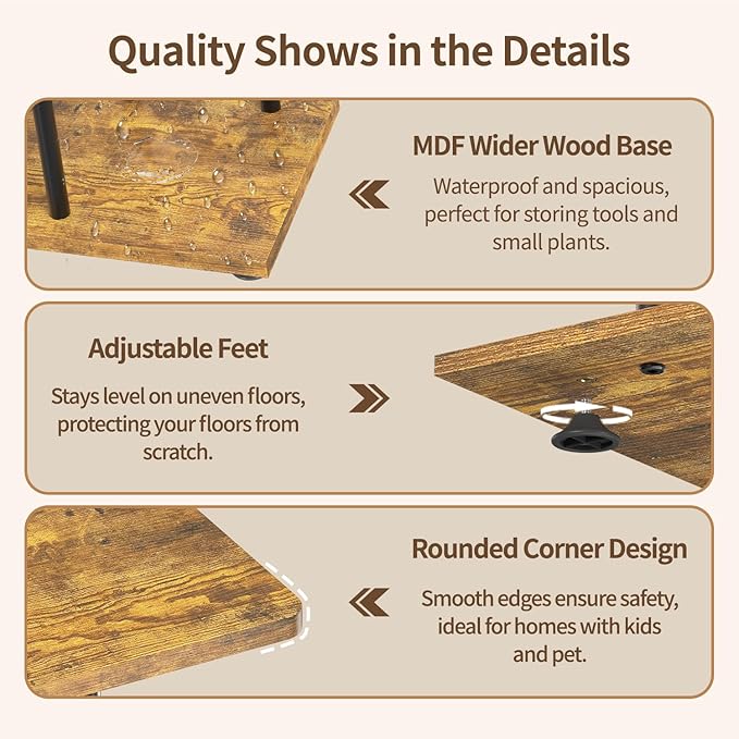 LASZOLA Black 6 Tier Wood Tall Plant Stand Indoor - Image 4