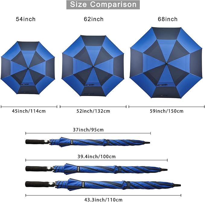 G4Free 47/54/62/68/72 Inch Automatic Open Golf Umbrella Oversize Extra Large - Image 9