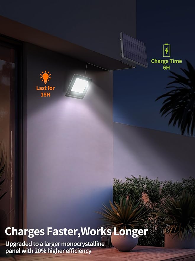 Solar Lights Outdoor, Solar Powered Flood Lights Weatherproof, Dusk to Dawn Led - Image 4
