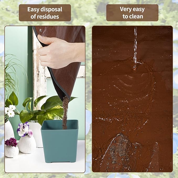 26.8"X26.8" Repotting Mat for House Plants Transplanting Control Mess, Foldable - Image 6