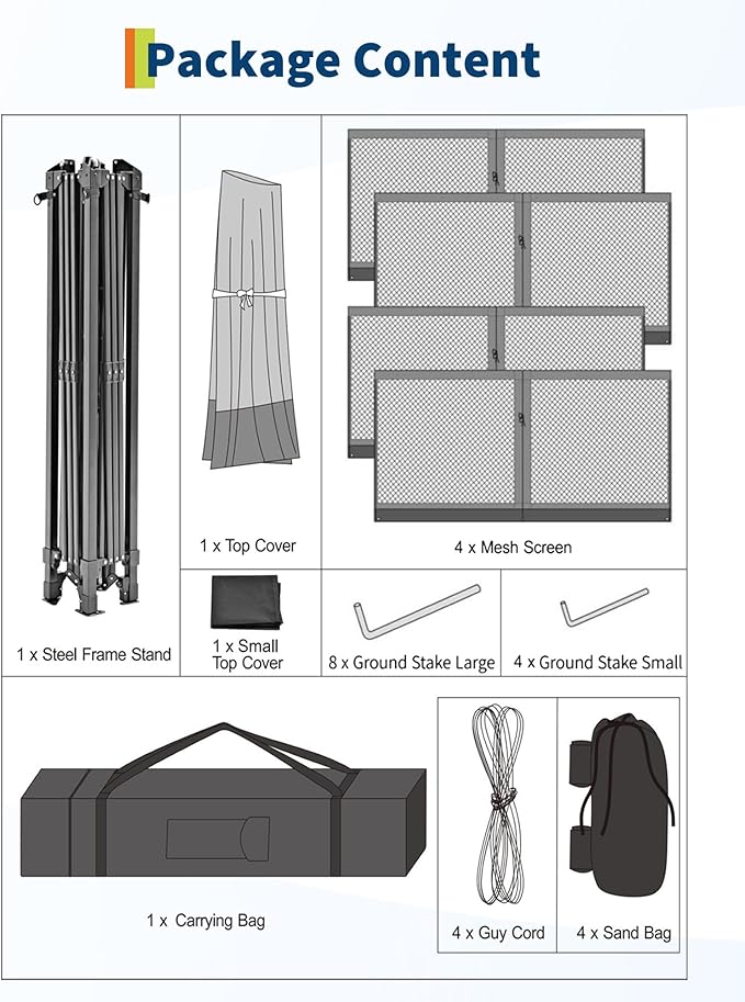 Canopy Tent 12x12 ft, Pop Up Gazebo One-Push Setup - Image 10