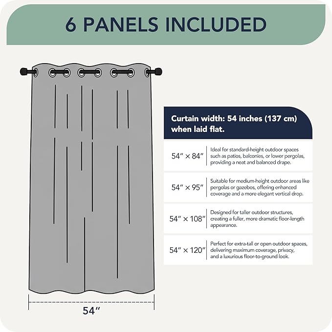 Gazebo Curtains Outdoor Waterproof 6 Panels - Image 7