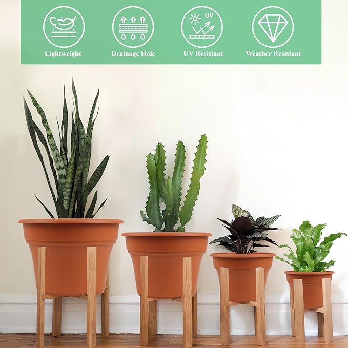 6 Inch Plastic-Flower Pot-for-Indoor Plants, 6 Pack Outdoor Plant Pots - Image 6