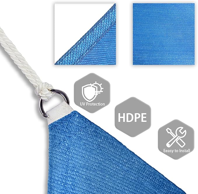 Patio Paradise 2' x 2' x 2' Sun Shade Sail Triangle Canopy Shade Cloth Fabric - Image 3