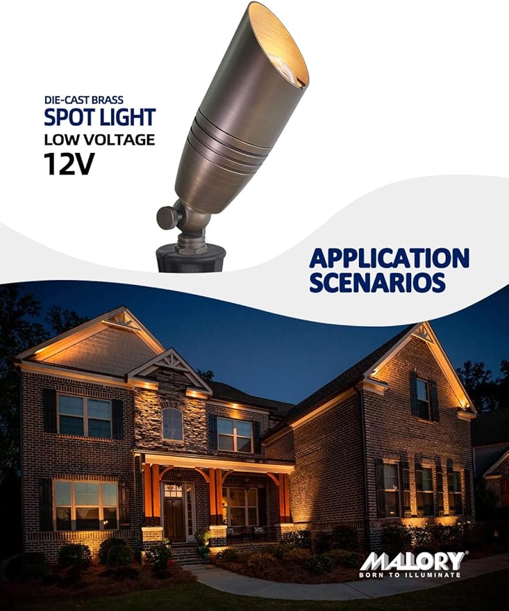 MALORY Brass Landscape Spotlights 1-Pack - Image 2
