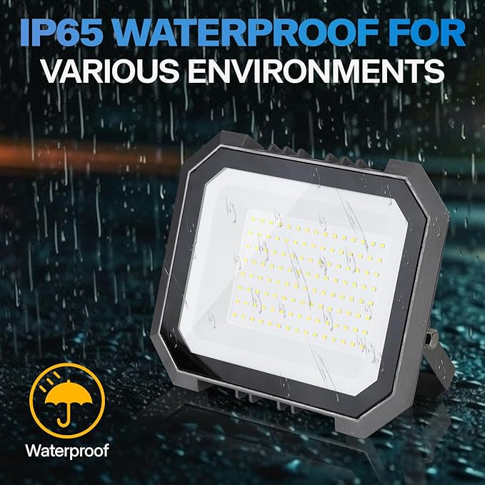 1 Pack LED Flood Lights Outdoor, 100W 10000LM Super Bright Floodlight Outside - Image 3